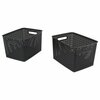 Advantus Black Plastic Weave Bins, Large, 2PK 40328